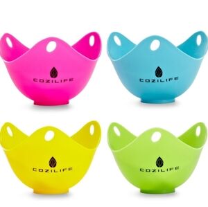 Cozilife  Silicone Egg Poachers - Pink, Blue, Yellow, Green